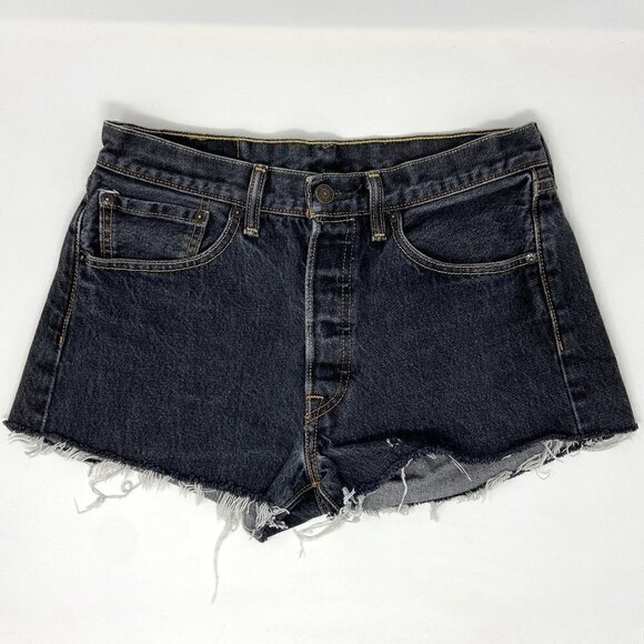 LEVI'S | Distressed Denim Cut-Off Shorts Black - Picture 1 of 8